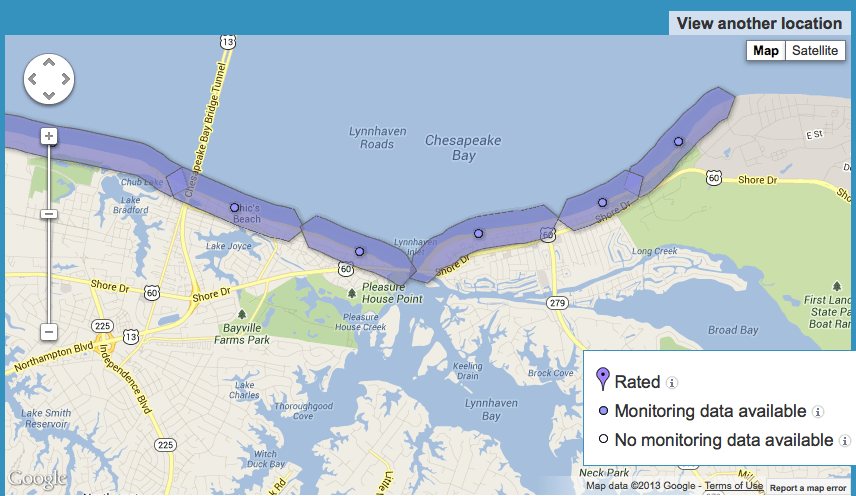 Screenshot of interactive map