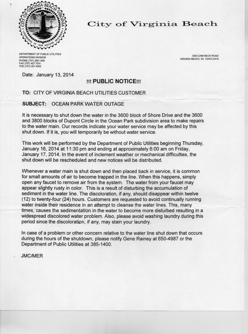 PUBLIC NOTICE - Public Utilities