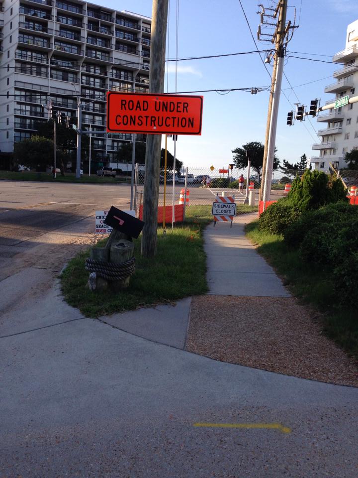 Be safe walking in the street at Lesner Bridge!