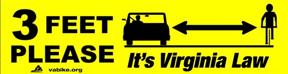 3 FEET PLEASE. It's Virginia Law.
