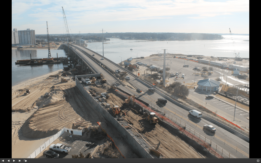 Screen shot of bridge construction cam at 10am Tuesday January 20th 2015.
