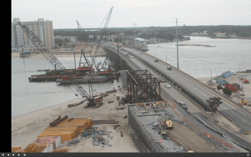 Screen grab of zoomed construction cam shot taken on Feb 26th 2015 10am.