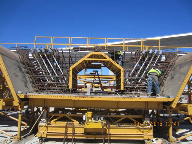 (Expansion Joint segment with ~25% of steel reinforcing installed)