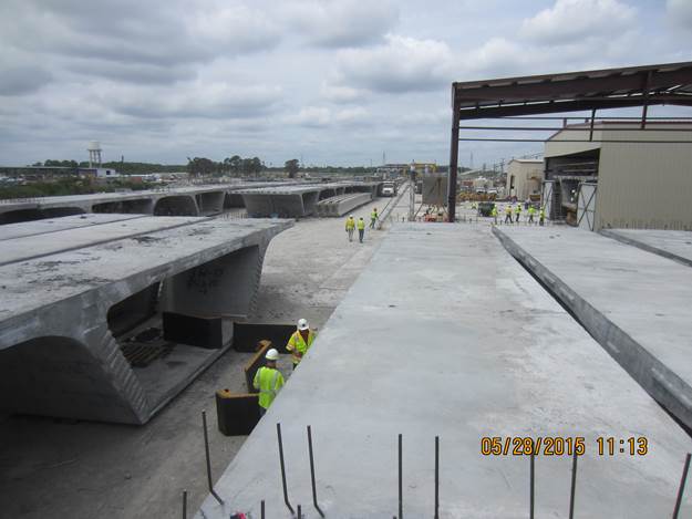 Pre-cast Concrete Segments for the New Lesner Bridge stored at Atlantic Metrocast in Portsmouth, VA