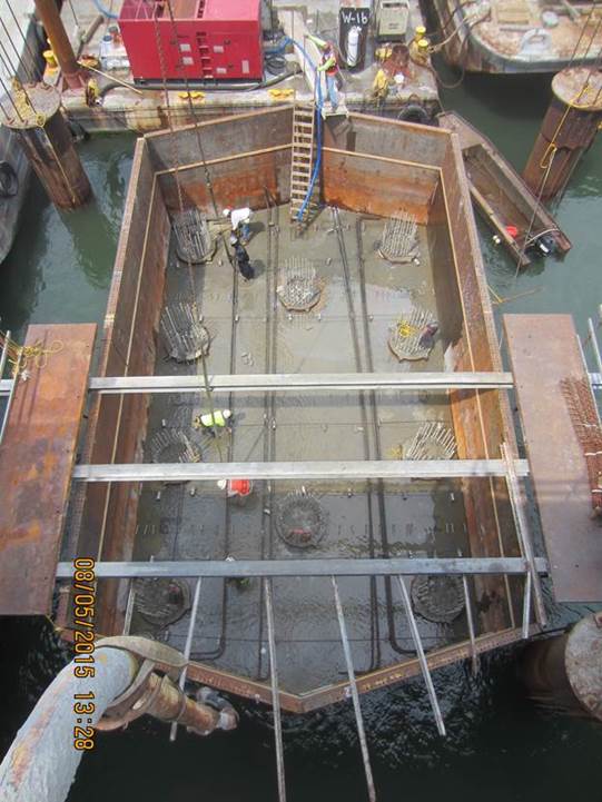 Reinforcing Steel Being Placed in the Footing at Pier 4