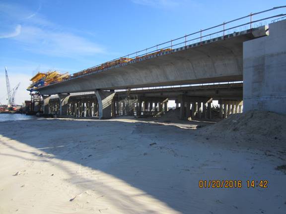 Completed Spans 1, 2, and 3 of the new Westbound Lesner Bridge
