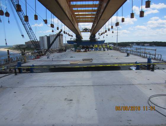 Span 5 of the new Westbound Lesner Bridge – where the east and west cantilever sections of the bridge meet.