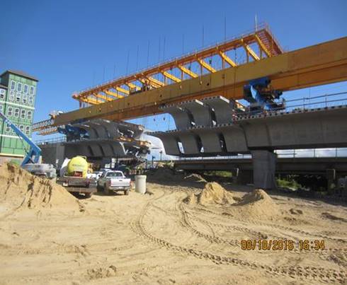 View from the new westbound Lesner Bridge looking east-southeast ta the last remaining span (10) of the bridge