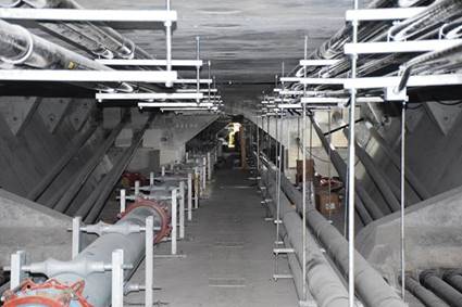 Completed Bridge Conduit and Other Utilities Inside the New Westbound Lesner Bridge