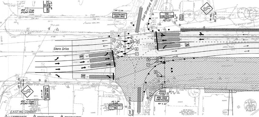 Phase 4 Temporary Traffic Pattern at Shore Drive and East Stratford Street