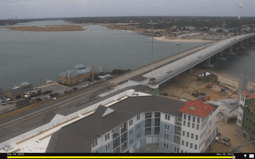 Screen shot of Construction Cam westbound view taken 930am November 29th 2016